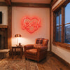 Couple Initials Neon Sign Custom, Heart Monogram LED Light, Wedding Decor