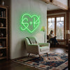 Couple Initials Neon Sign Custom, Heart Monogram LED Light, Wedding Decor