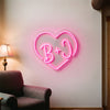 Couple Initials Neon Sign Custom, Heart Monogram LED Light, Wedding Decor
