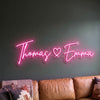 Couple Names Neon Sign Custom, Heart LED Light, Wedding Wall Decor