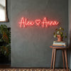 Couple Names Neon Sign Custom, Heart LED Light, Wedding Wall Decor