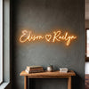 Couple Names Neon Sign Custom, Heart LED Light, Wedding Wall Decor