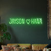 Couple Names Neon Sign Custom, Heart LED Light, Wedding Wall Decor