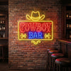 Cowboy Bar Neon Sign Custom, Hat LED Light, Western Home Bar Man Cave Decor