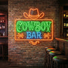 Cowboy Bar Neon Sign Custom, Hat LED Light, Western Home Bar Man Cave Decor