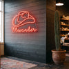 Cowboy Hat Neon Sign Custom, Name Western LED Light, Room Wall Decor