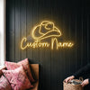 Cowboy Hat Neon Sign Custom, Name Western LED Light, Room Wall Decor
