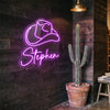 Cowboy Hat Neon Sign Custom, Name Western LED Light, Room Wall Decor