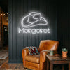 Cowboy Hat Neon Sign Custom, Name Western LED Light, Room Wall Decor