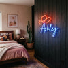 Cowboy Neon Sign Custom, Name Hat LED Light, Western Room Decor