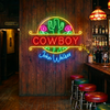 Cowboy Neon Sign Custom, Western Cactus LED Light, Bar Wall Decor