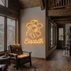 Cowgirl Neon Sign Custom, Name Hat LED Light, Western Wall Decor