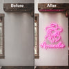 Cowgirl Neon Sign Custom, Name Hat LED Light, Western Wall Decor
