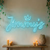 Crown Neon Sign Custom, Name LED Light, Girls Bedroom Wall Vanity Decor Gift