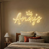 Crown Neon Sign Custom, Name LED Light, Girls Bedroom Wall Vanity Decor Gift