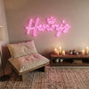 Crown Neon Sign Custom, Name LED Light, Girls Bedroom Wall Vanity Decor Gift