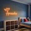 Crown Neon Sign Custom, Name Royal LED Light, Kids Room Wall Decor