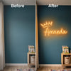 Crown Neon Sign Custom, Name Royal LED Light, Kids Room Wall Decor