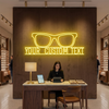 Eyeglasses Neon Sign Custom, Text Glasses LED Light, Optical Shop Decor