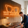 Eyeglasses Neon Sign Custom, Text Glasses LED Light, Optical Shop Decor
