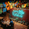 Fiesta Neon Sign Custom, Sombrero LED Light, Mexican Party Backdrop Wall Decor