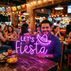 Fiesta Neon Sign Custom, Sombrero LED Light, Mexican Party Backdrop Wall Decor