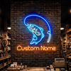 Fishing Neon Sign Custom, Name Fish Hook LED Light, Man Cave Wall Decor