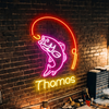 Fishing Neon Sign Custom, Name Fish Hook LED Light, Man Cave Wall Decor