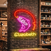 Fishing Neon Sign Custom, Name Fish Hook LED Light, Man Cave Wall Decor