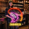 Fishing Neon Sign Custom, Name Fish Hook LED Light, Man Cave Wall Decor