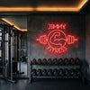 Fitness Neon Sign Custom, Name Barbell LED Light, Gym Wall Decor