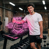 Fitness Neon Sign Custom, Name Barbell LED Light, Gym Wall Decor