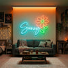 Floral Neon Sign Custom, Name Daisy LED Light, Flower Shop Bedroom Wall Decor