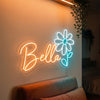 Floral Neon Sign Custom, Name Daisy LED Light, Flower Shop Bedroom Wall Decor