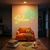 Floral Neon Sign Custom, Name Daisy LED Light, Flower Shop Bedroom Wall Decor