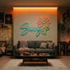 Floral Neon Sign Custom, Name Daisy LED Light, Flower Shop Bedroom Wall Decor