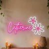Flower Neon Sign Custom, Name Daisy LED Light, Girls Room Wall Decor