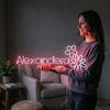 Flower Neon Sign Custom, Name Daisy LED Light, Girls Room Wall Decor