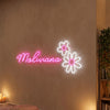 Flower Neon Sign Custom, Name Daisy LED Light, Girls Room Wall Decor