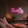 Flower Neon Sign Custom, Name Daisy LED Light, Girls Room Wall Decor
