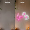 Flower Neon Sign Custom, Name Daisy LED Light, Girls Room Wall Decor