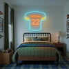 Football Jersey Neon Sign Custom, Name Number LED Light, Boys Room Wall Decor