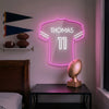 Football Jersey Neon Sign Custom, Name Number LED Light, Boys Room Wall Decor