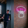Football Jersey Neon Sign Custom, Name Number LED Light, Boys Room Wall Decor