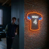 Football Jersey Neon Sign Custom, Name Number LED Light, Boys Room Wall Decor