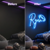 Football Neon Sign Custom, Name Ball LED Light, Boys Room Wall Decor