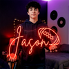 Football Neon Sign Custom, Name Ball LED Light, Boys Room Wall Decor
