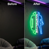 Football Neon Sign Custom, Name Jersey LED Light, Boys Room Wall Decor