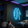 Football Neon Sign Custom, Name Jersey LED Light, Boys Room Wall Decor