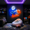 Football Neon Sign with Name, Catch Player LED Light, Boys Room Wall Decor